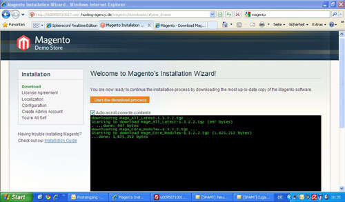 downloader Installer Datei im Browser aufrufen