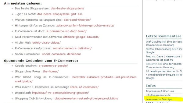 Lesenswerte Beiträge